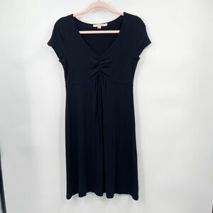 Boden Women's Short Sleeve Jersey Knit  Knee-Length Dress Black Size‎ 8 Petite